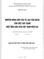 Những đóng góp của tự lực văn đoàn cho việc xây dựng một nền văn xuôi việt nam hiện đại
