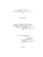 Bản sắc văn hoá dân tộc mông và giải pháp giữ gìn, phát huy các giá trị của nó ở việt nam hiện nay 