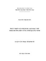 Phát triển sản phẩm du lịch đặc thù theo hướng bền vững tỉnh Quảng Ninh