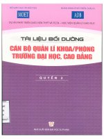 Tài liệu bồi dưỡng cán bộ quản lý khoa trường đại học, cao đẳng  quyển 2 