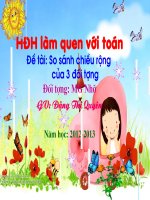 Tiet 03 dạy bé học toán so sanh chieu rong 3 doi tuong 
