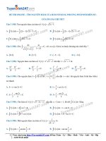 3  đề thi online – tính nguyên hàm bằng phương pháp đổi biến cơ bản – tiết 3 – có lời giải chi tiết  