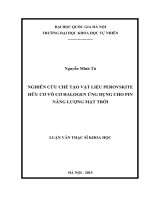 Nghiên cứu chế tạo vật liệu perovskite hữu cơ vô cơ halogen ứng dụng cho pin năng lượng mặt trời 