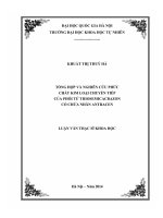 Tổng hợp và nghiên cứu phức chất kim loại chuyển tiếp của phối tử thiosemicacbazon có chứa nhân antracen 