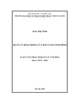 LUẬN VĂN THẠC SĨ QUẢN LÝ VĂN HÓA QUẢN LÝ HOẠT ĐỘNG CỦA BẢO TÀNG NINH BÌNH
