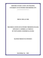 The implication of economic freedom on bank efficiency  an empirical evidence of vietnamese commercial banks 