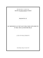 Quy định pháp luật việt nam về hoạt động nuôi chim yến từ thực tiễn tại tỉnh ninh thuận 