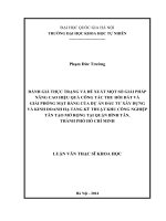 Đánh giá thực trạng và đề xuất một số giải pháp nâng cao hiệu quả công tác thu hồi đất, giải phóng mặt bằng của Dự án đầu tư xây dựng