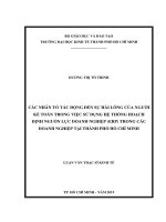 Các nhân tố tác động đến sự hài lòng của người kế toán trong việc sử dụng hệ thống hoạch định nguồn lực doanh nghiệp (ERP) trong các doanh nghiệp tại thành phố hồ chí minh 