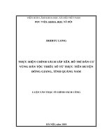 Thực hiện chính sách sắp xếp, bố trí dân cư vùng dân tộc thiểu số từ thực tiễn huyện đông giang, tỉnh quảng nam