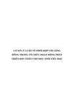 CƠ sở lý LUẬN về PHỐI hợp với CỘNG ĐỒNG TRONG tổ CHỨC HOẠT ĐỘNG PHÁT TRIỂN bản THÂN CHO học SINH TIỂU học 