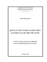 Quản lý chất lượng lương thực tại Tổng cục Dự trữ Nhà nước