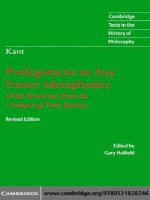 0521828244 cambridge university press immanuel kant prolegomena to any future metaphysics that will be able to come forward as science with selections from the critique of pure reason apr 2004 