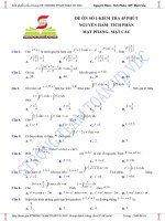 Đề số 1 45 phút  nguyên hàm  tích phân  mặt phẳng  mặt cầu 