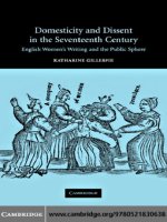 052183063X cambridge university press domesticity and dissent in the seventeenth century english women writers and the public sphere feb 2004 