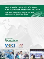 TRÁCH NHIỆM CHĂM SÓC SỨC KHỎE & AN TOÀN NGHỀ NGHIỆP TẠI VIỆT NAM Góc nhìn pháp lý và ứng xử tốt nhất của người sử dụng lao động