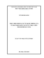 Thực Hiện Pháp Luật Về Quốc Phòng Của Ủy Ban Nhân Dân Cấp Xã Từ Thực Tiễn Thành Phố Đà Nẵng