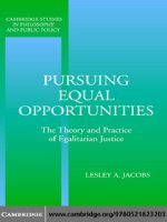052182320X cambridge university press pursuing equal opportunities the theory and practice of egalitarian justice nov 2003 
