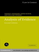 052167316X cambridge university press analysis of evidence jul 2005 