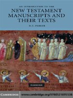 0521895537 cambridge university press an introduction to the new testament manuscripts and their texts sep 2008 