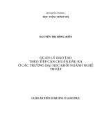 Quản lý đào tạo theo tiếp cận chuẩn đầu ra ở các trường đại học khối ngành nghệ thuật 