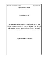 Tổ chức hệ thống thông tin kế toán quản trị nhằm tăng cường quản trị chi phí xây lắp trong các doanh nghiệp thuộc tổng công ty sông đà 