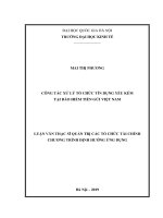 Công tác xử lý tổ chức tín dụng yếu kém tại bảo hiểm tiền gửi việt nam 