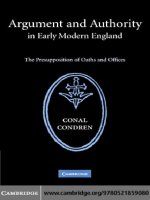 0521859085 cambridge university press argument and authority in early modern england the presupposition of oaths and offices apr 2006 