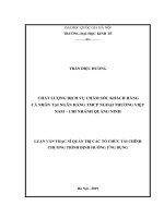Chất lượng dịch vụ chăm sóc khách hàng cá nhân tại ngân hàng TMCP ngoại thương việt nam   chi nhánh quảng ninh 