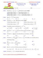 Tổ 10 chuyên đề cực trị hàm số 