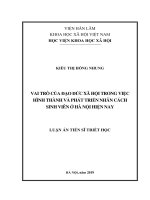 Vai trò của đạo đức xã hội trong việc hình thành và phát triển nhân cách sinh viên ở hà nội hiện nay 