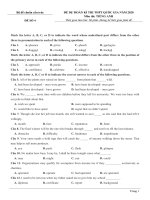   đề chuẩn tiếng anh 2020   đề 4 