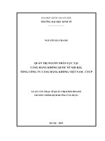 Quản trị nguồn nhân lực tại cảng hàng không quốc tế nội bài, tổng công ty cảng hàng không việt nam   CTCP 