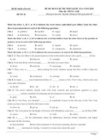   đề chuẩn tiếng anh 2020   đề 10 
