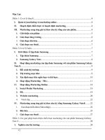 Các hoạt động Marketing và hoạch dịnh chiến lược marketing, chiến lược marketing cung ứng giá trị theo chu kì sống của doanh nghiệp. Vận dụng vào tập đoàn Sam sung với sản phẩm Sam Sung Note 8