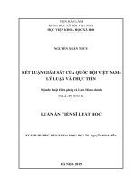 Kết luận giám sát của quốc hội việt nam  lý luận và thực tiễn 