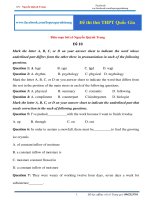 thi thử 10 TIẾNG ANH THPT 2020 