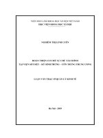 (Luận văn thạc sĩ) HOÀN THIỆN CƠ CHẾ TỰ CHỦ TÀI CHÍNH TẠI VIỆN SỐT RÉT – KÝ SINH TRÙNG – CÔN TRÙNG TRUNG ƯƠNG