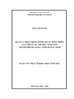 Quản Lý Hoạt Động Đánh Giá Sự Phát Triển Của Trẻ Ở Các Trường Mầm Non Thành Phố Hạ Long