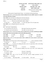 Chuyên thái bình  TIẾNG ANH THPT 2020 