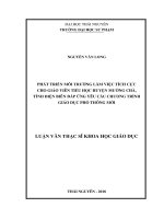 Phát Triển Môi Trường Làm Việc Tích Cực Cho Giáo Viên Tiểu Học Huyện Mường Chà, Tỉnh Điện Biên