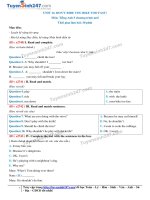 Đề thi online 1 unit 12 tieng anh 5 