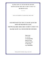 Giải pháp đáp ứng nhu cầu đi du lịch cho sinh viên bộ môn du lịch, trường đại học khoa học xã hội và nhân văn, đại học quốc gia thà 