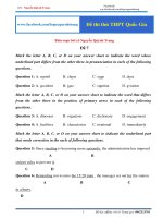 thi thử 7 TIẾNG ANH THPT 2020 