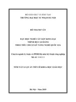 Luận án tiến sĩ khoa học giáo dục  dạy học nghề cắt gọt kim loại trình độ cao đẳng theo tiêu chuẩn kỹ năng nghề quốc gia 