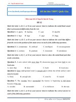 THI THỬ 12 TIẾNG ANH THPT 2020 