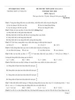 đề thi thử THPT QG môn vật lí THPT lí thái tổ – bắc ninh – lần 1 – năm 2020 (có lời giải chi tiết)