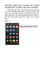 HƯỚNG DẪN PHỤ HUYNH SỬ DỤNG MICROSOFT TEAMS CHO PHỤ HUYNH