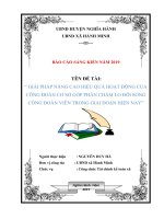 SkkN giải pháp nâng cao hiệu quả hoạt động  của Công đoàn cơ sở góp phần nâng cao đời sống CBCC