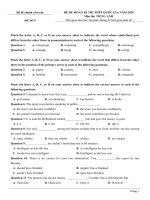   đề chuẩn tiếng anh 2020   đề 9 